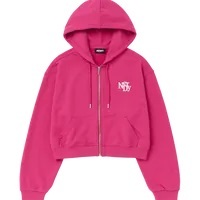 [S] NERDY W'S CROPPED HOODIE ZIP-UP,PLUM, PNEF23HD163205 (SN390)