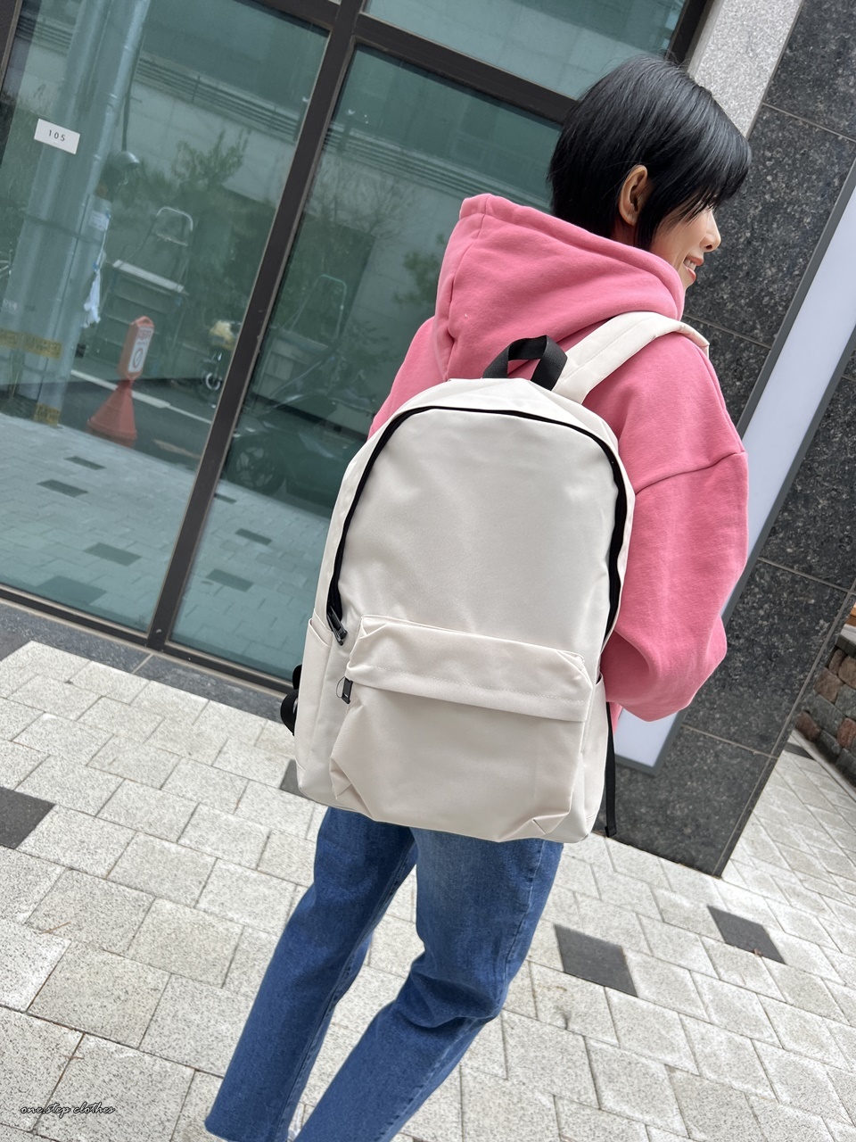 正韓Choose經典百搭好好裝後背包  (米白)