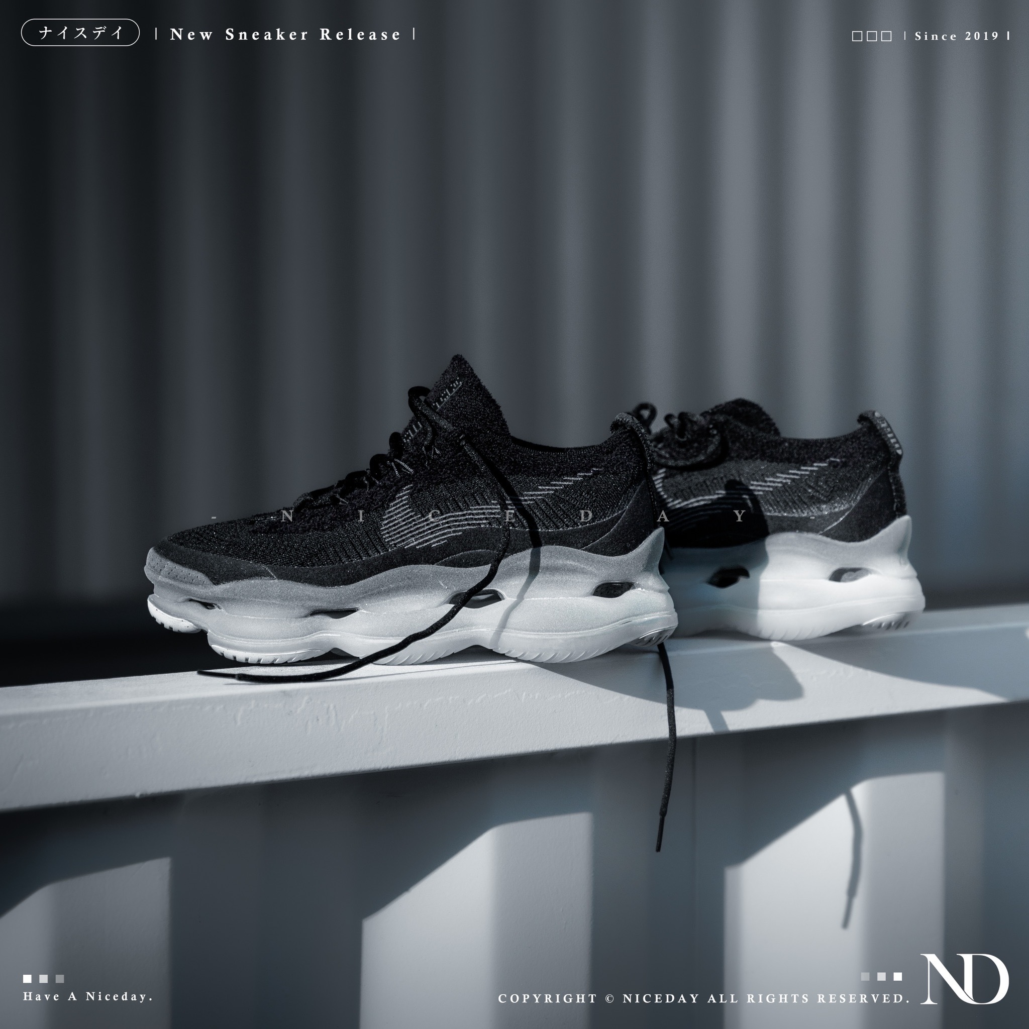 NICEDAY 現貨 Nike Air Max Scorpion 全黑 夜光鞋底 針織鞋面 全掌氣墊 緩震 慢跑鞋 FB9151-001