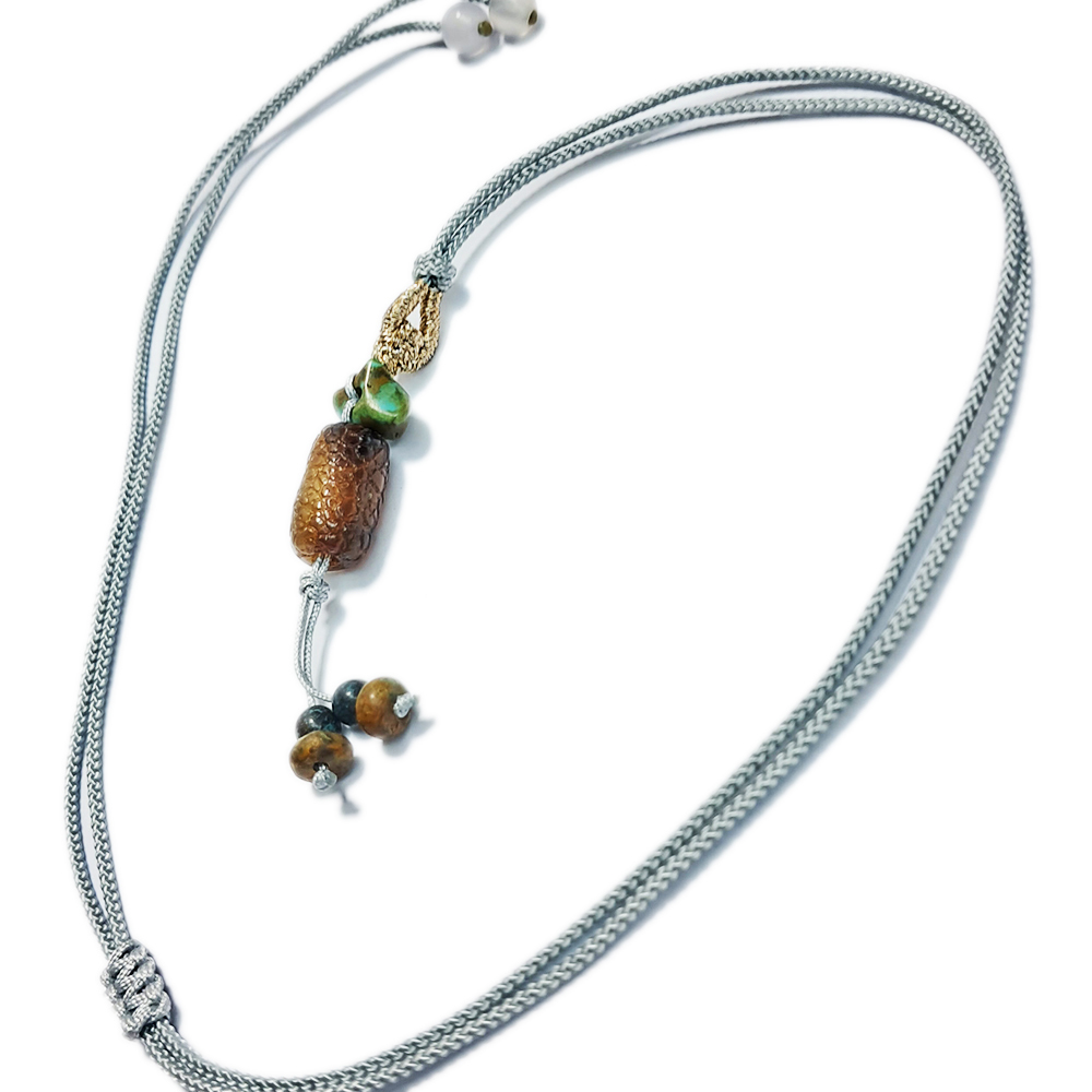 玉髓{火供珠}&綠松石&中國結項鍊【十方】152966