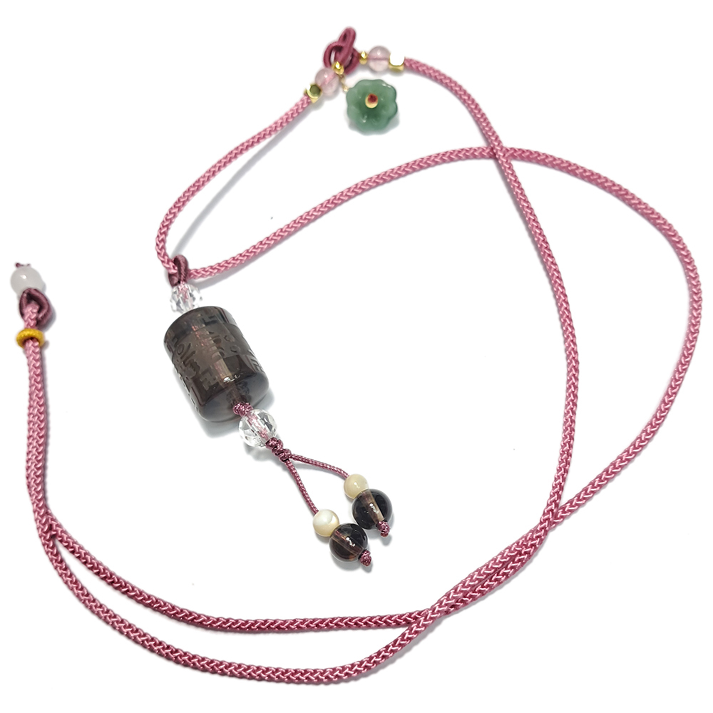 六字真言{茶晶}&蓮花中國結項鍊【十方】152931