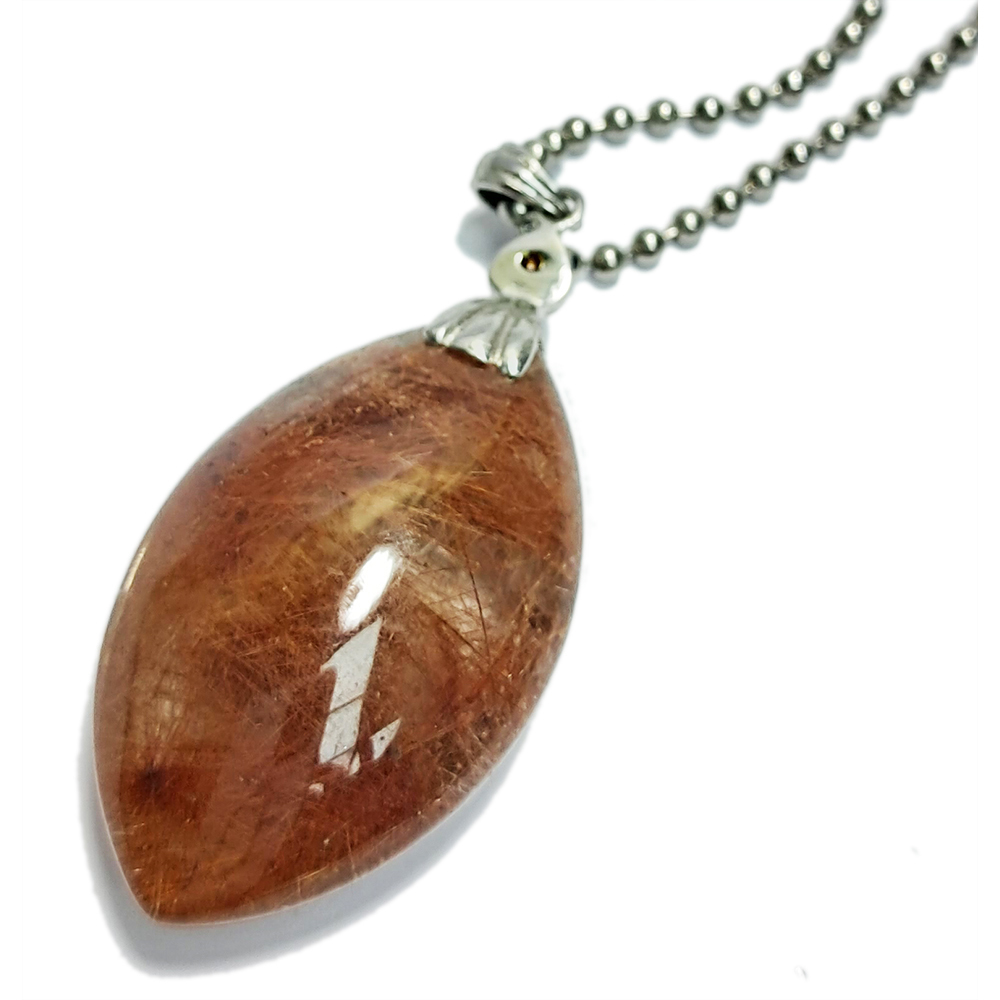 兔毛紅髮晶{橢圓} 項鍊【十方】152939