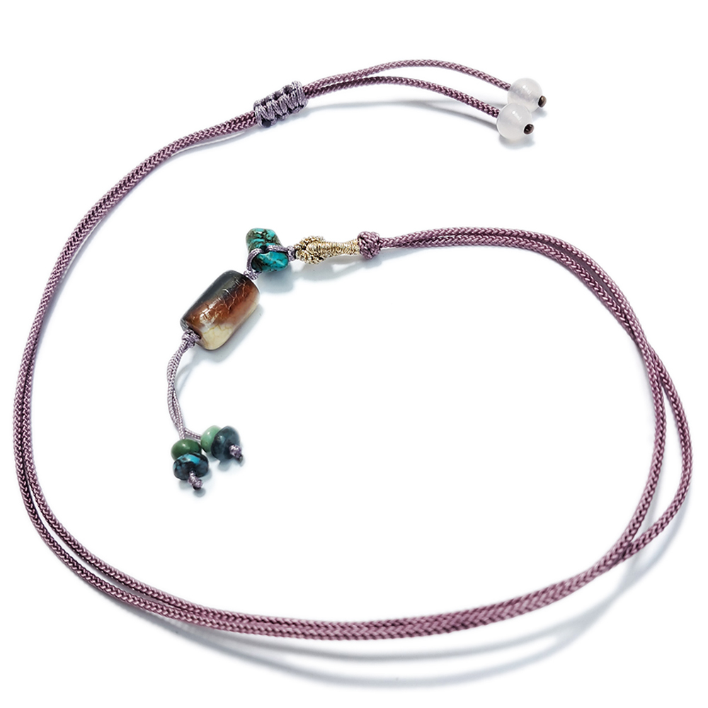 玉髓{火供珠}&綠松石&中國結項鍊【十方】152969