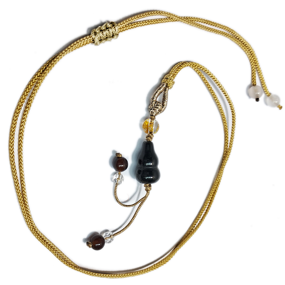 葫蘆{黑曜岩}&中國結項鍊【十方】152974