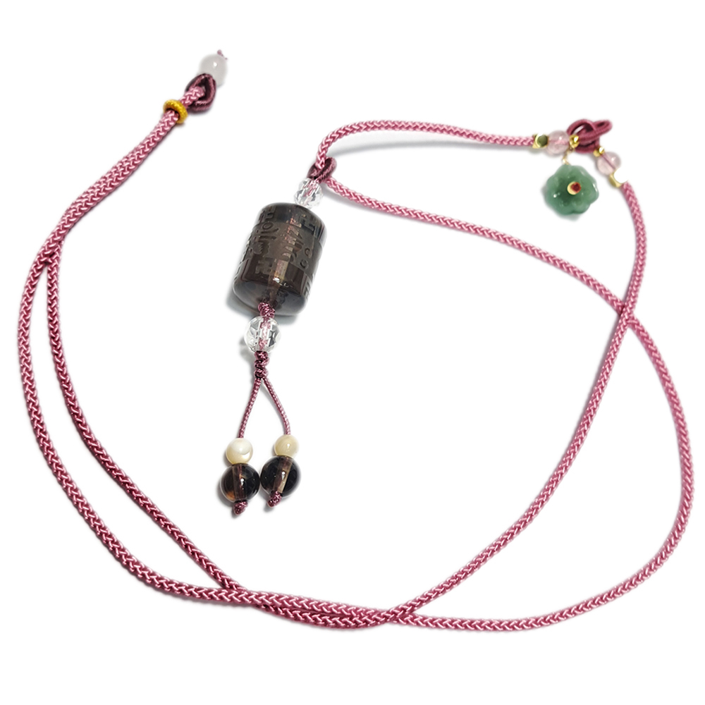 六字真言{茶晶}&蓮花中國結項鍊【十方】152931