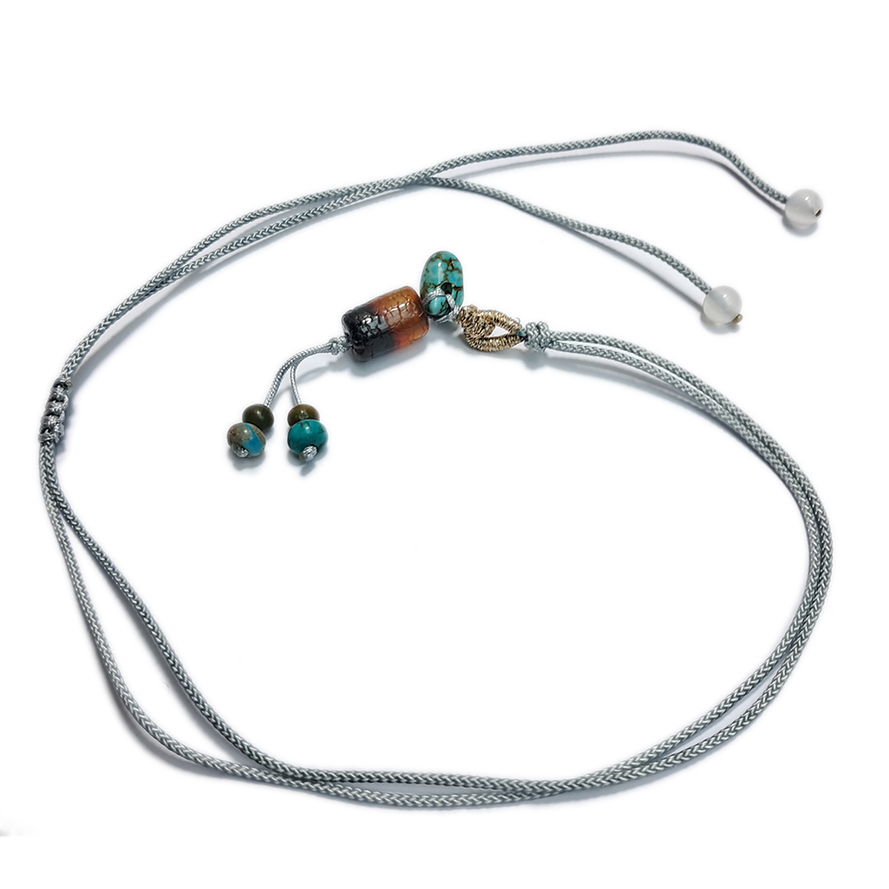 綠松石&火供珠&中國結項鍊【十方】153000