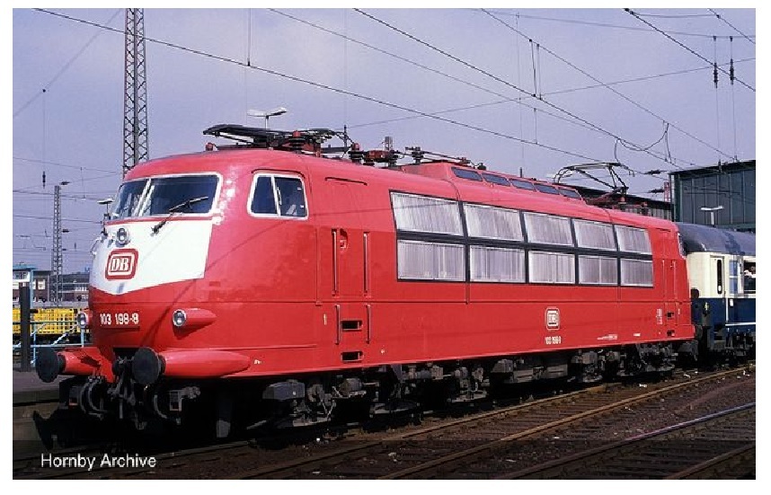 Arnold HN2565S N scale DB electric locomotive 103 140, single arm pantograph, orientred livery, ep. IV, with DCC sound decoder