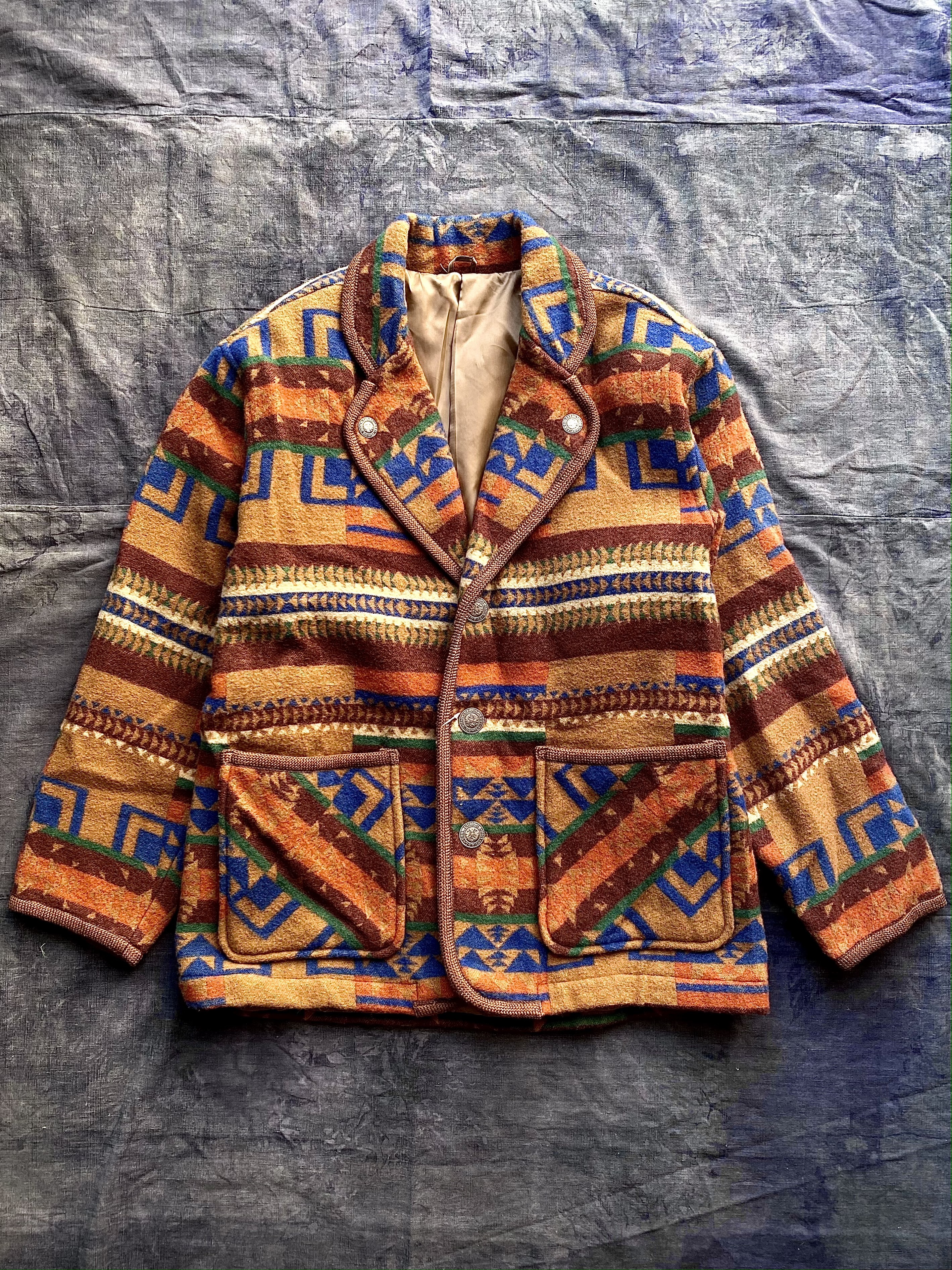 CREATION CUBE Native Wool Blazer/ 古著美式西部民族風毛料西裝外套