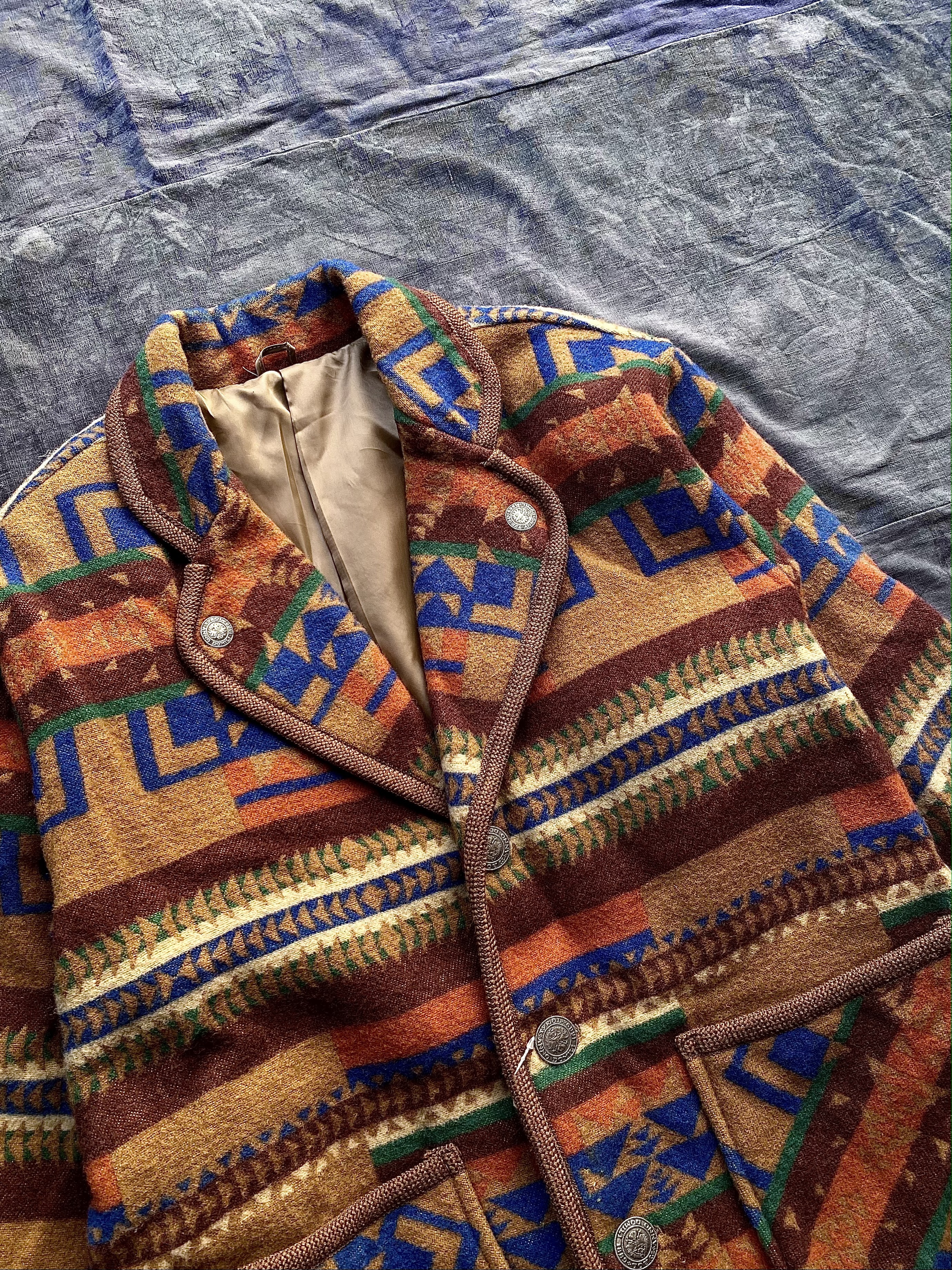 CREATION CUBE Native Wool Blazer/ 古著美式西部民族風毛料西裝外套