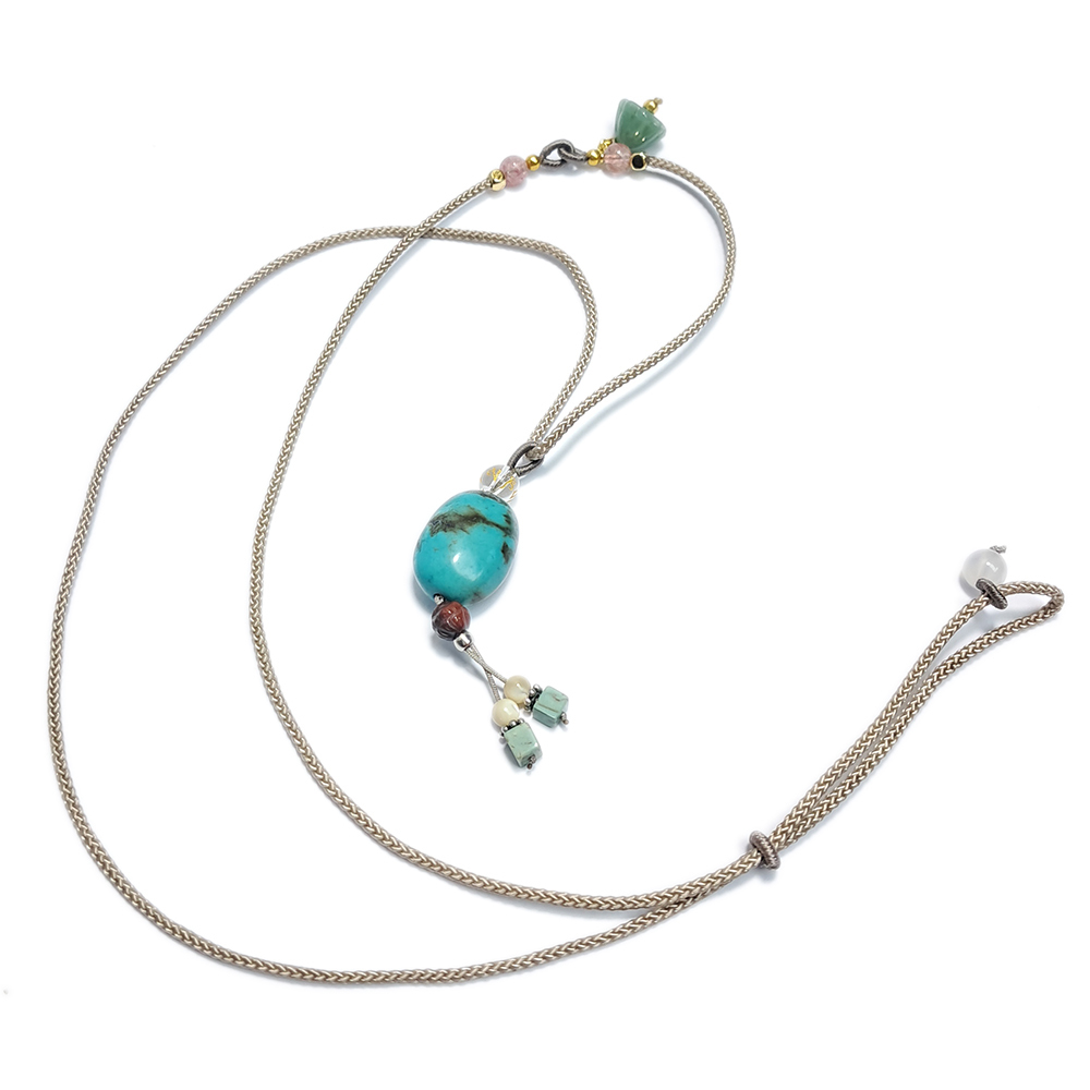 綠松石& 蓮花中國結項鍊【十方】152935