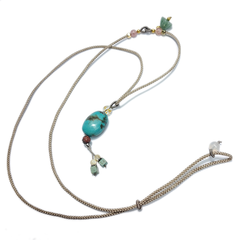 綠松石& 蓮花中國結項鍊【十方】152935