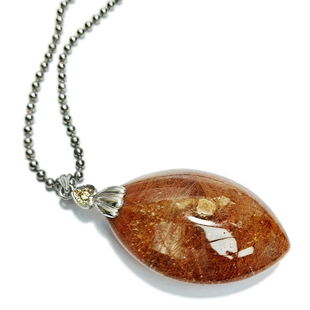 兔毛紅髮晶{橢圓} 項鍊【十方】152939