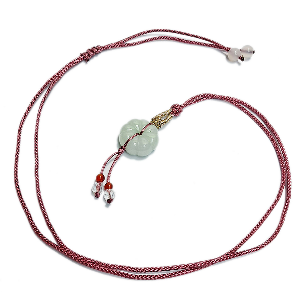 花形平安扣{玉}&中國結項鍊【十方】152954