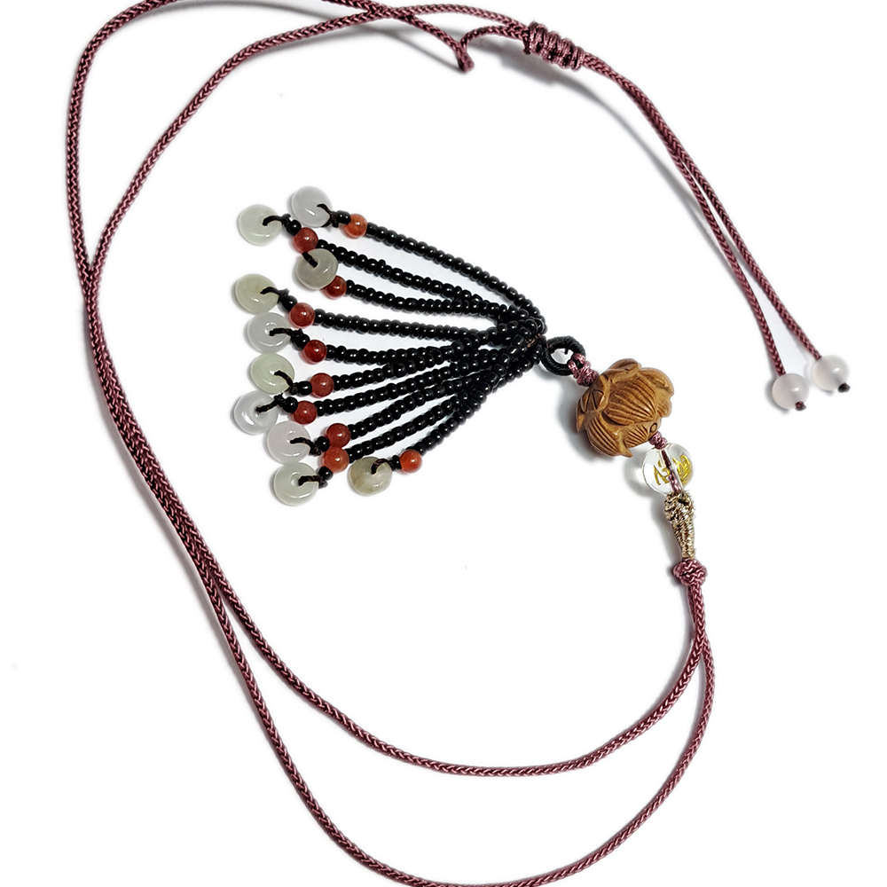 蓮花{桃木}&中國結項鍊【十方】152971