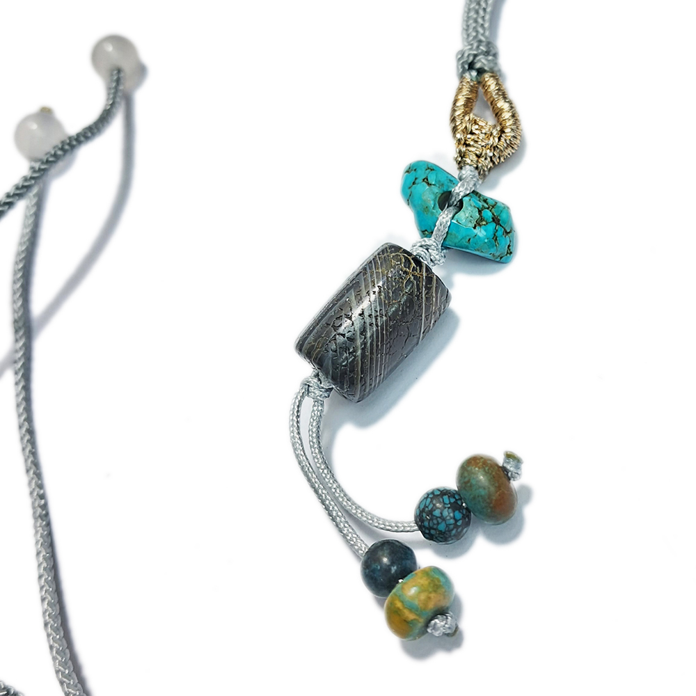 玉髓{火供珠}&綠松石&中國結項鍊【十方】152968