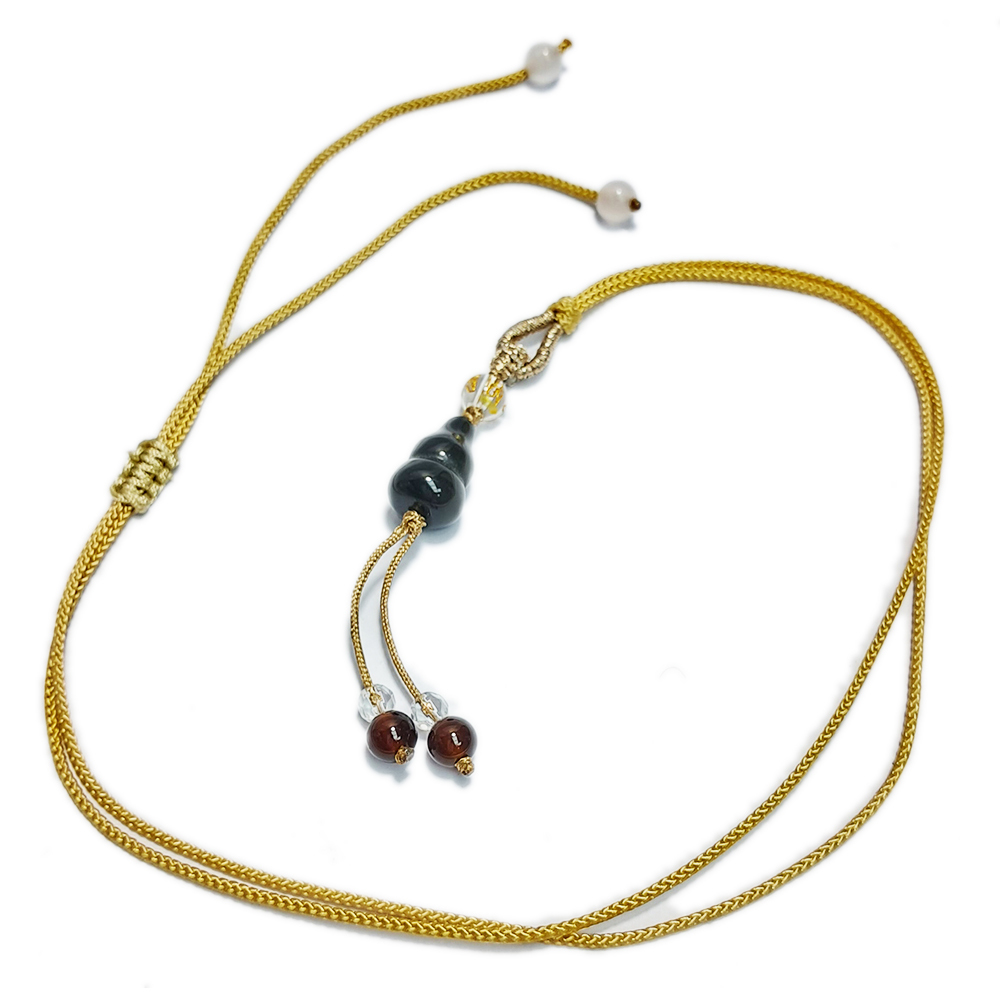 葫蘆{黑曜岩}&中國結項鍊【十方】152974