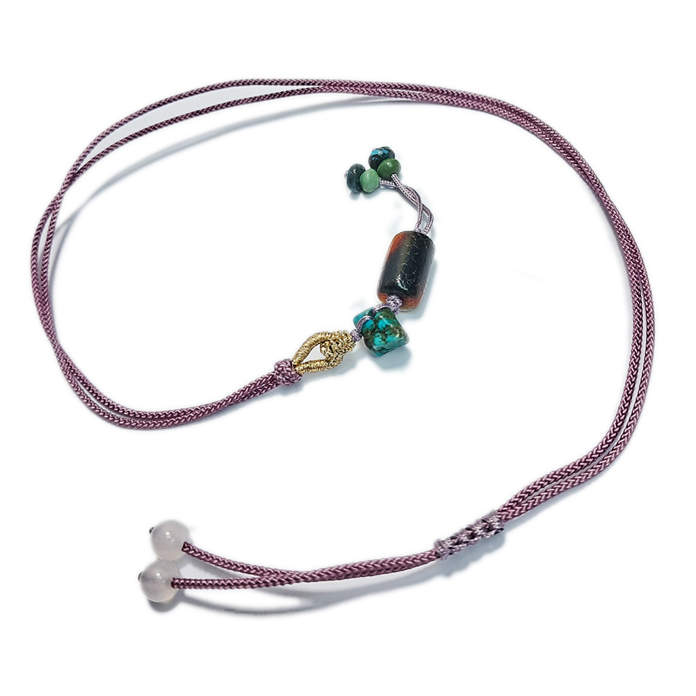 玉髓{火供珠}&綠松石&中國結項鍊【十方】152969