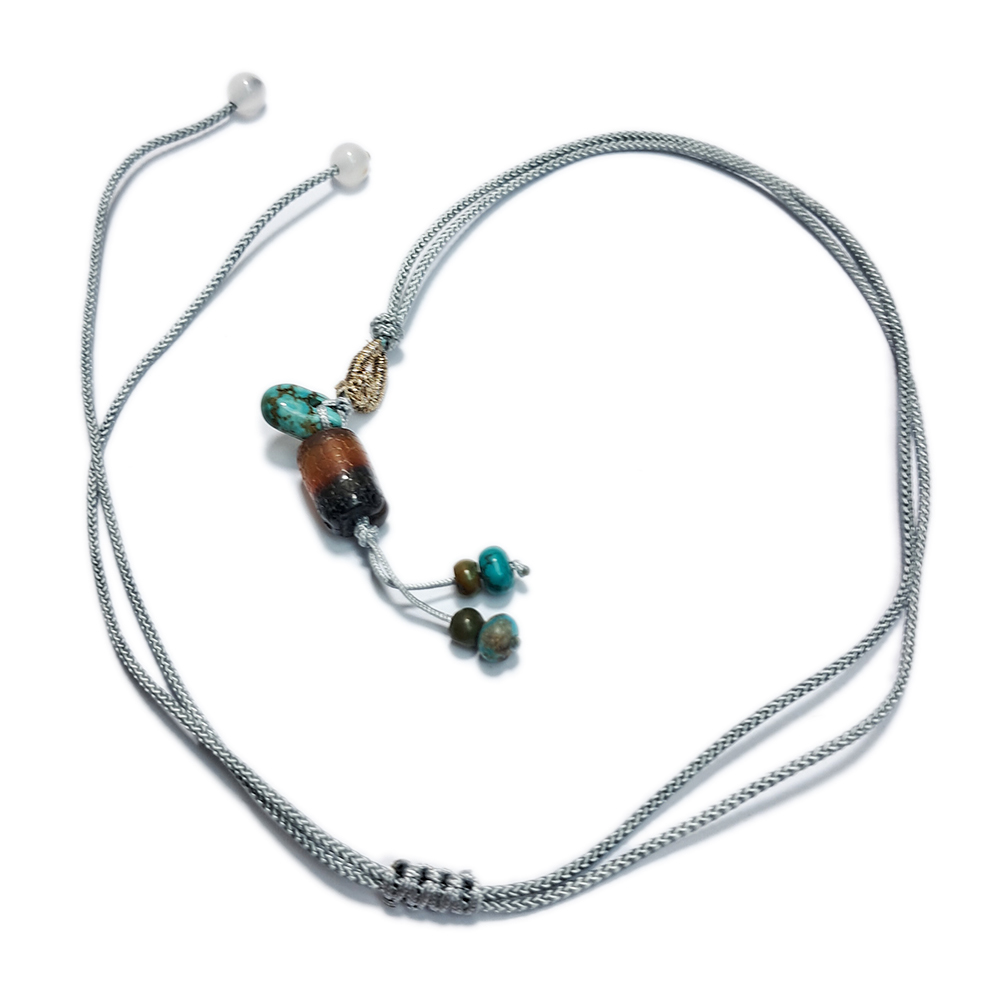 綠松石&火供珠&中國結項鍊【十方】153000