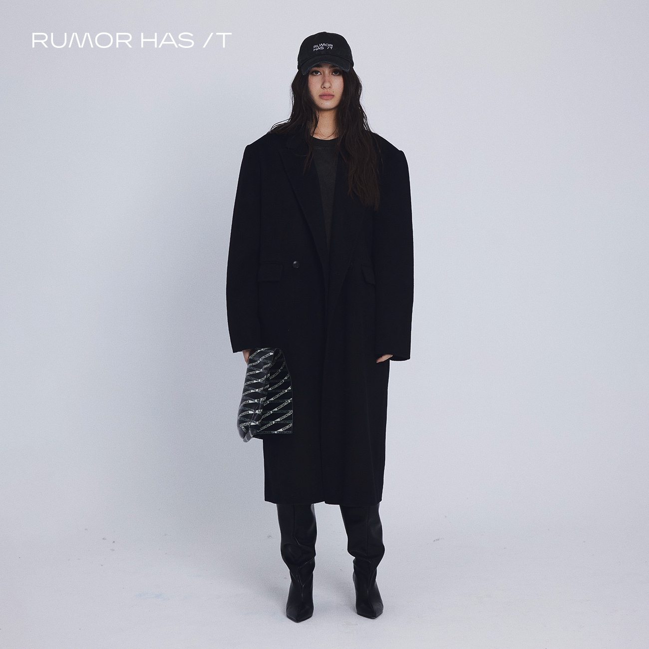 Oversized Wool Coat-Black