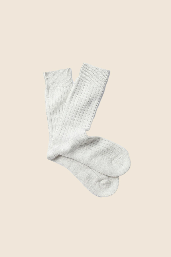 ROTOTO - R1327 COTTON WOOL RIBBED 羊毛襪 (灰色)