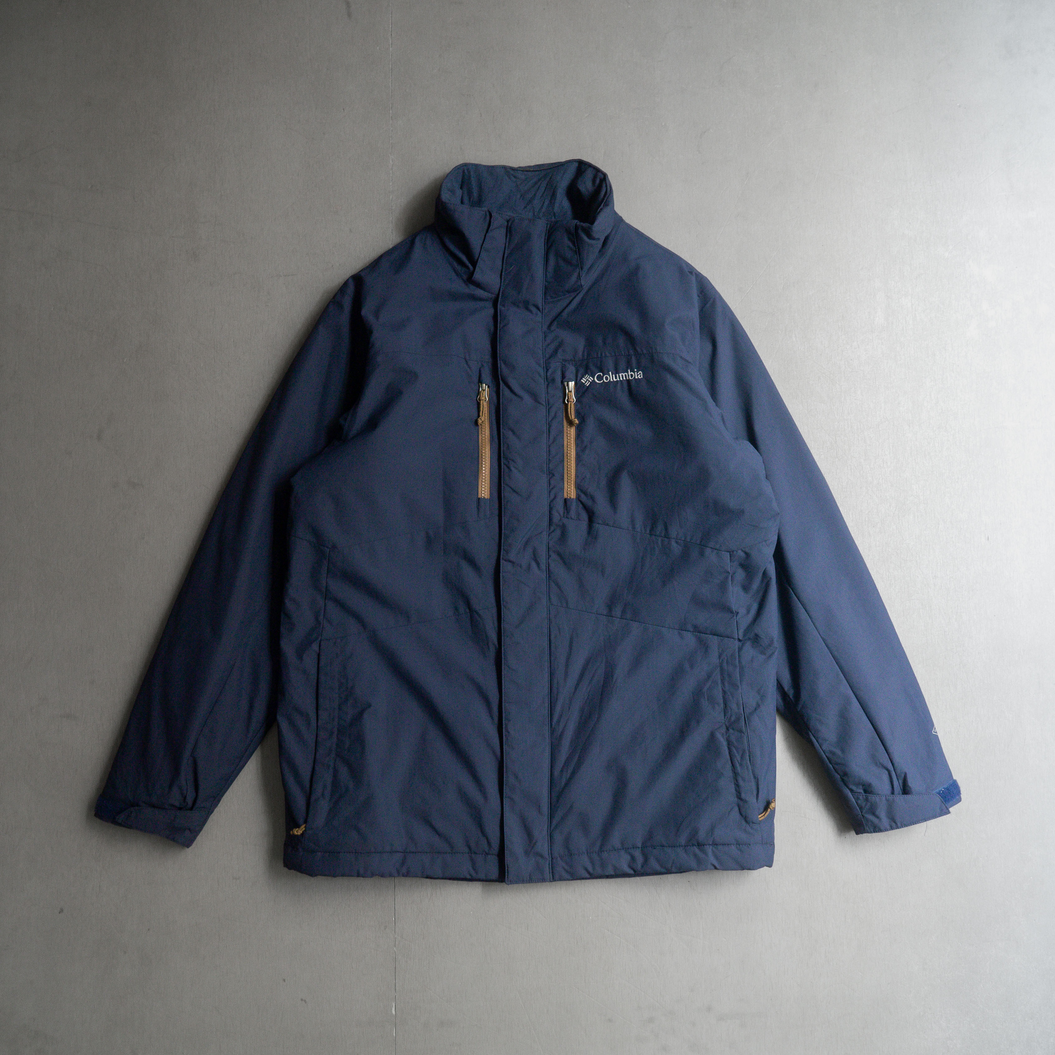 COLUMBIA OMNI TECH MOUNTAIN PARKA 深藍 鋪棉 高領 防風 連帽 外套