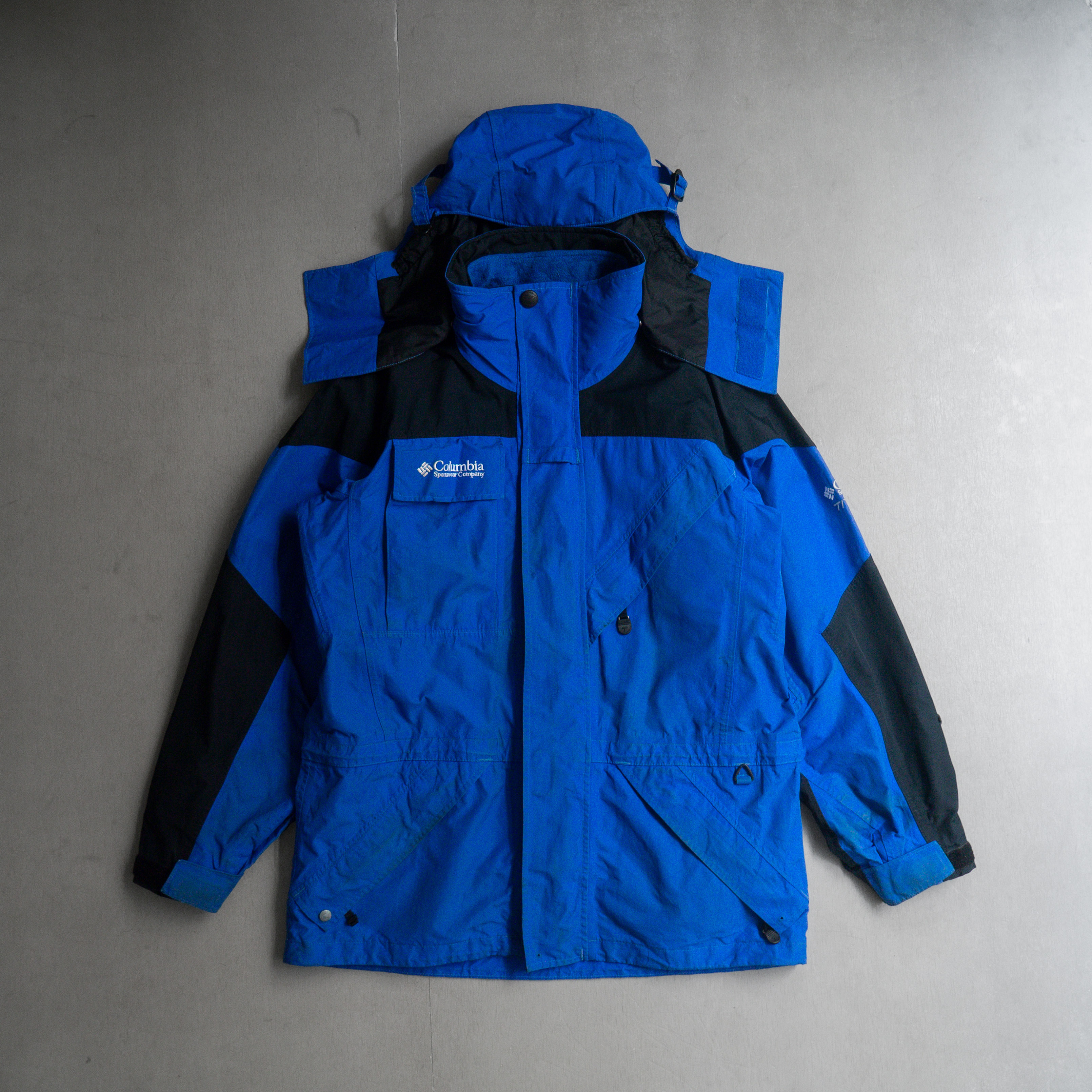 COLUMBIA MOUNTAIN PARKA 藍色 高領 防風 防水 戶外 登山 連帽 外套