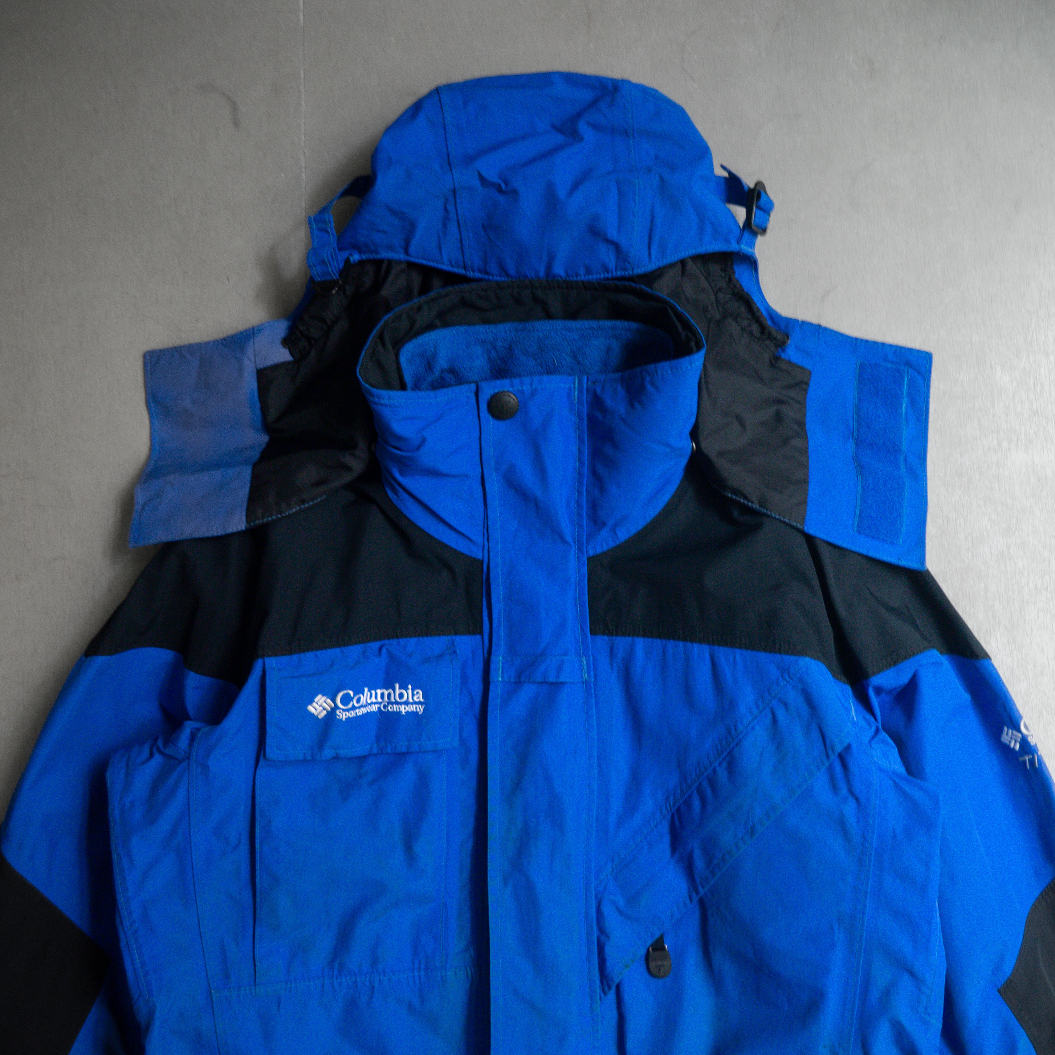 COLUMBIA MOUNTAIN PARKA 藍色 高領 防風 防水 戶外 登山 連帽 外套