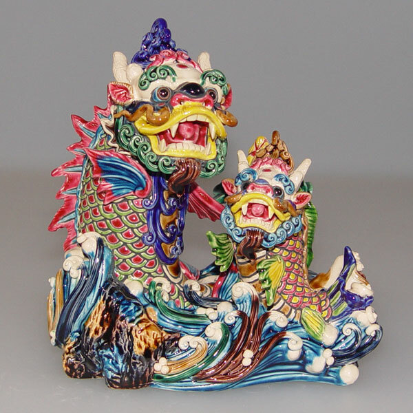 台灣國寶交趾陶｜擺飾 獨佔鰲頭S