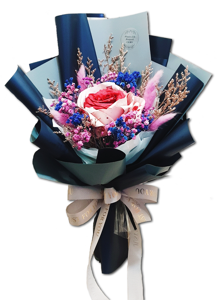 紅色玫瑰粉色佰元鈔票乾燥花束,鈔票花束,桃園八德花店,桃園外送花束,桃園幸福禮物婚禮小物,