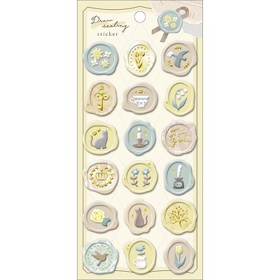 黃色貓咪 燙金封蠟印章貼紙｜日本CRUX