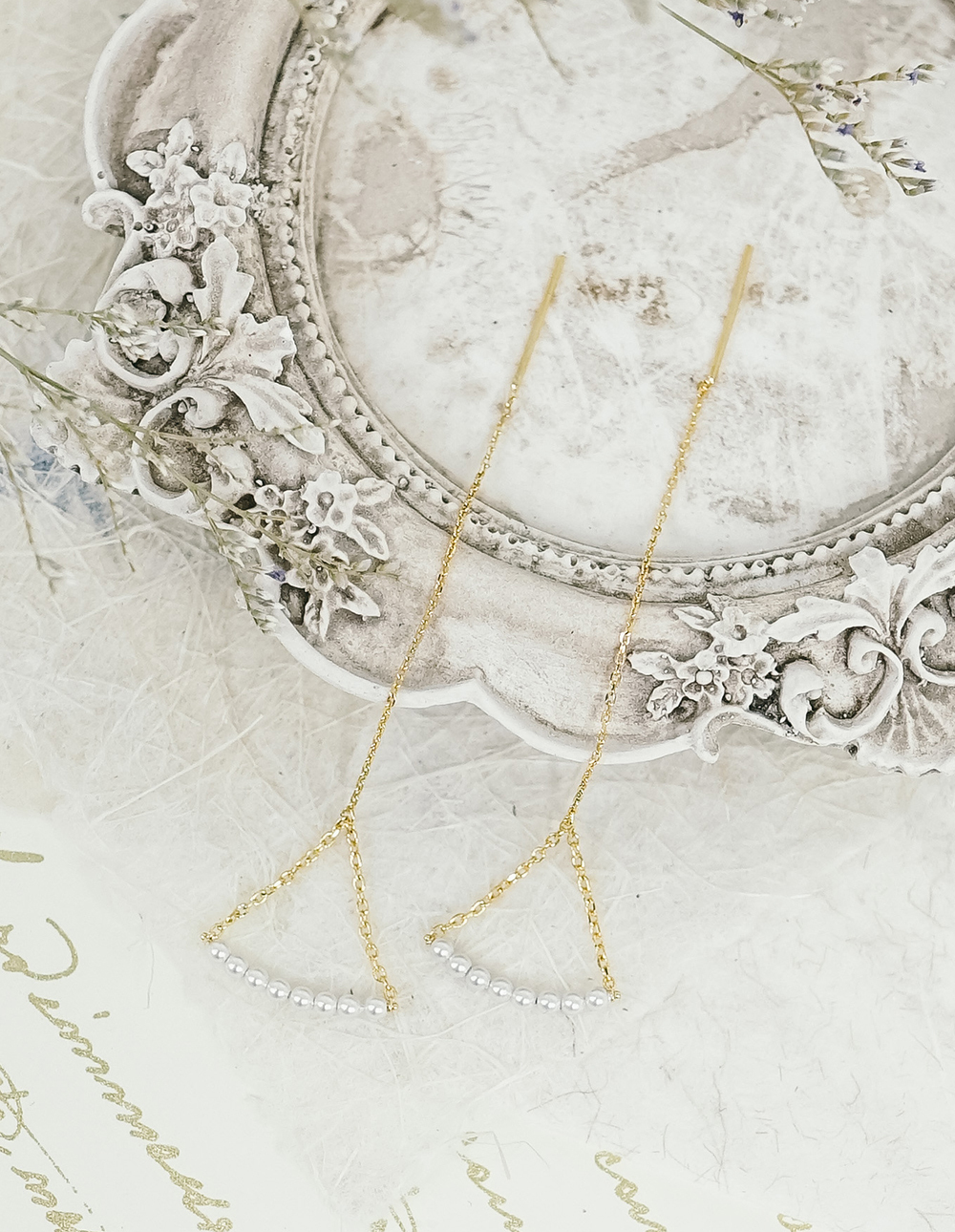 925 純銀施華洛世奇吊橋珍珠耳環