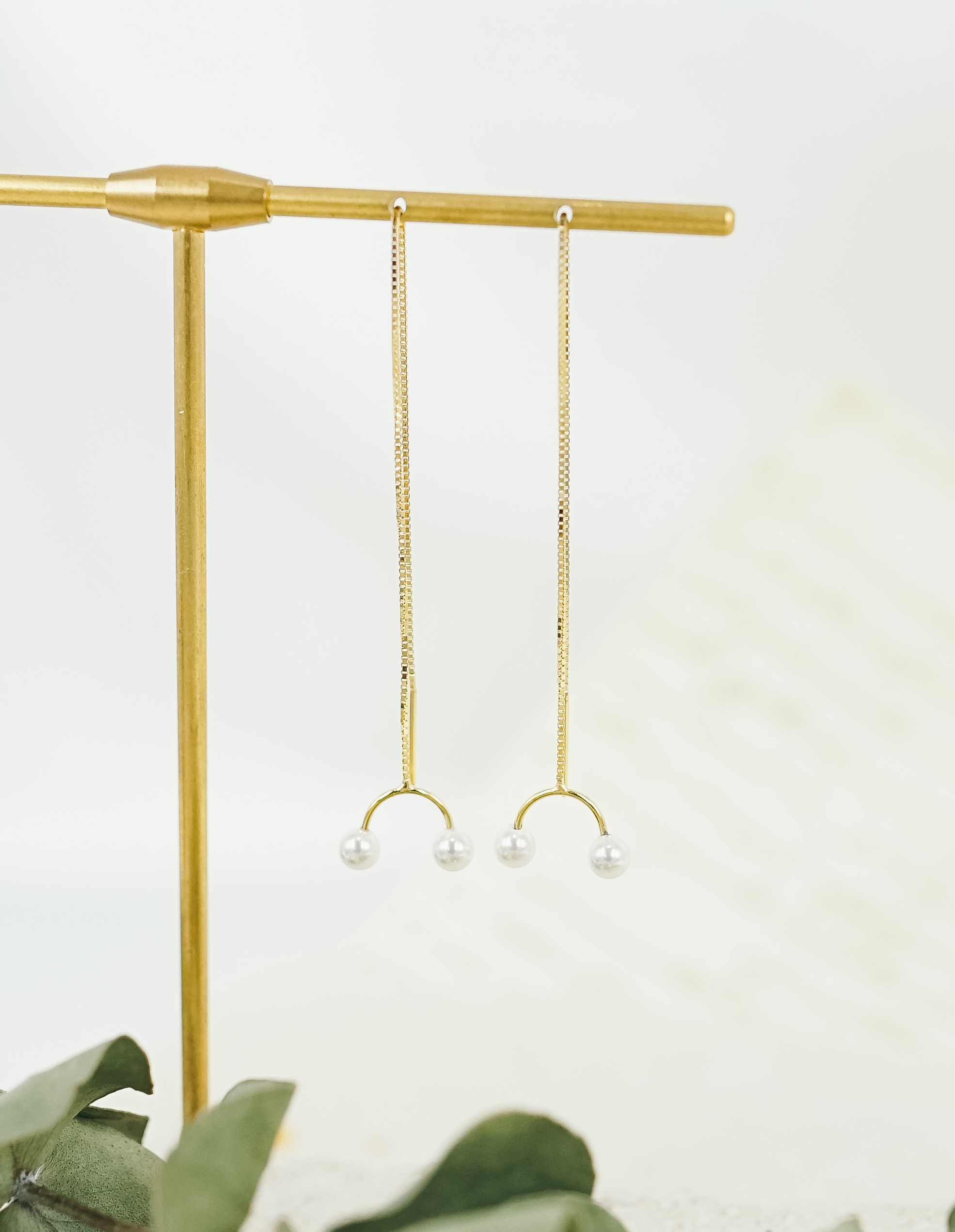 925 純銀小天秤細鍊耳環