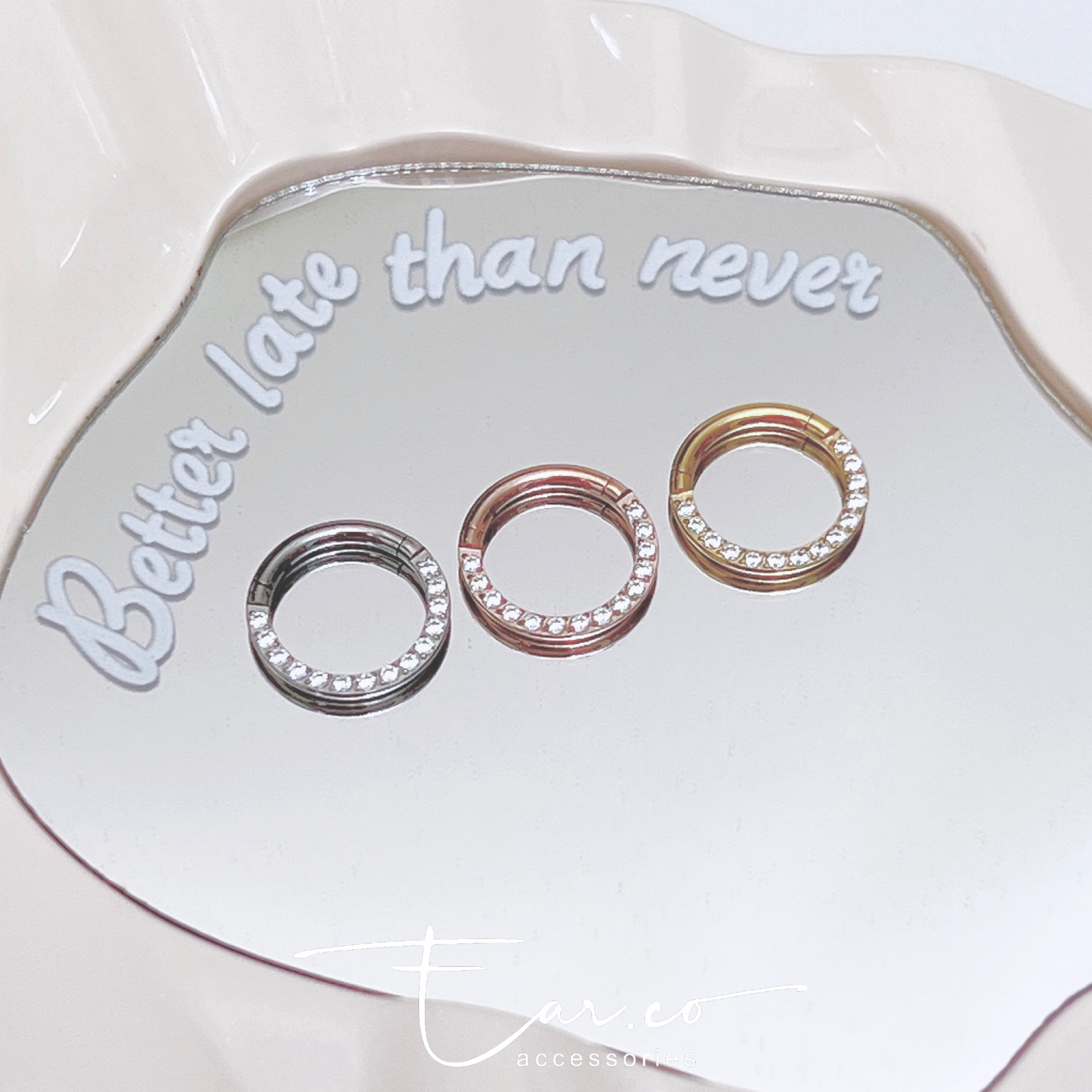 半圈閃石耳圈 [G23 Titanium] [單支]