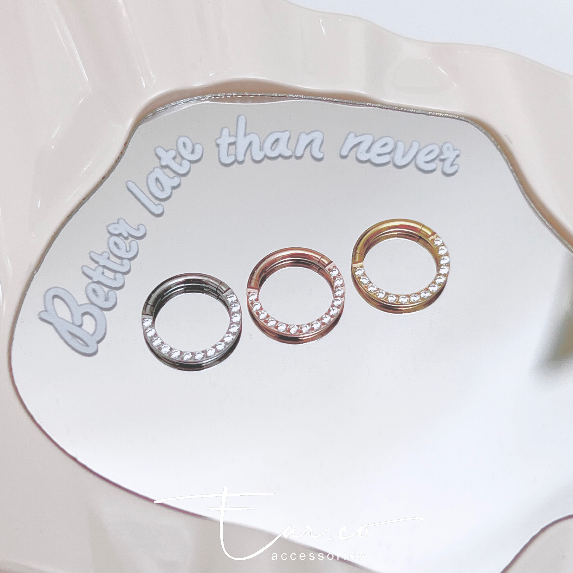 半圈閃石耳圈 [G23 Titanium] [單支]