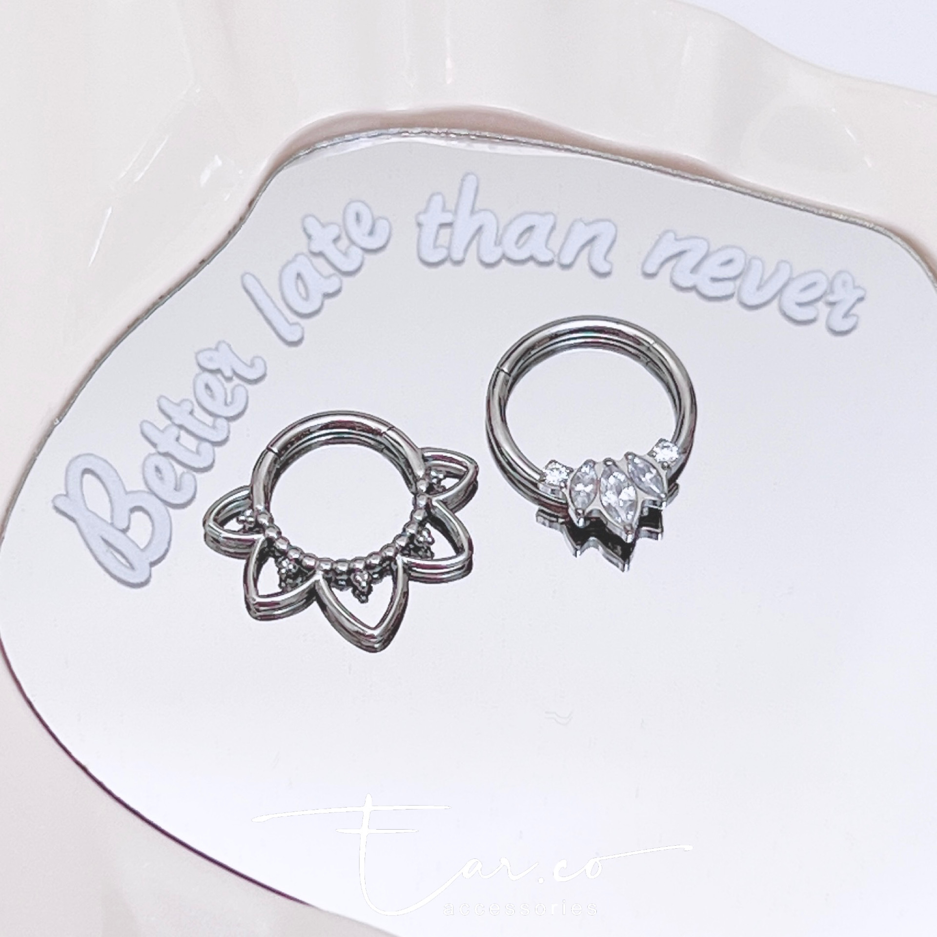 花邊/閃石花耳圈 [G23 Titanium] [單支]