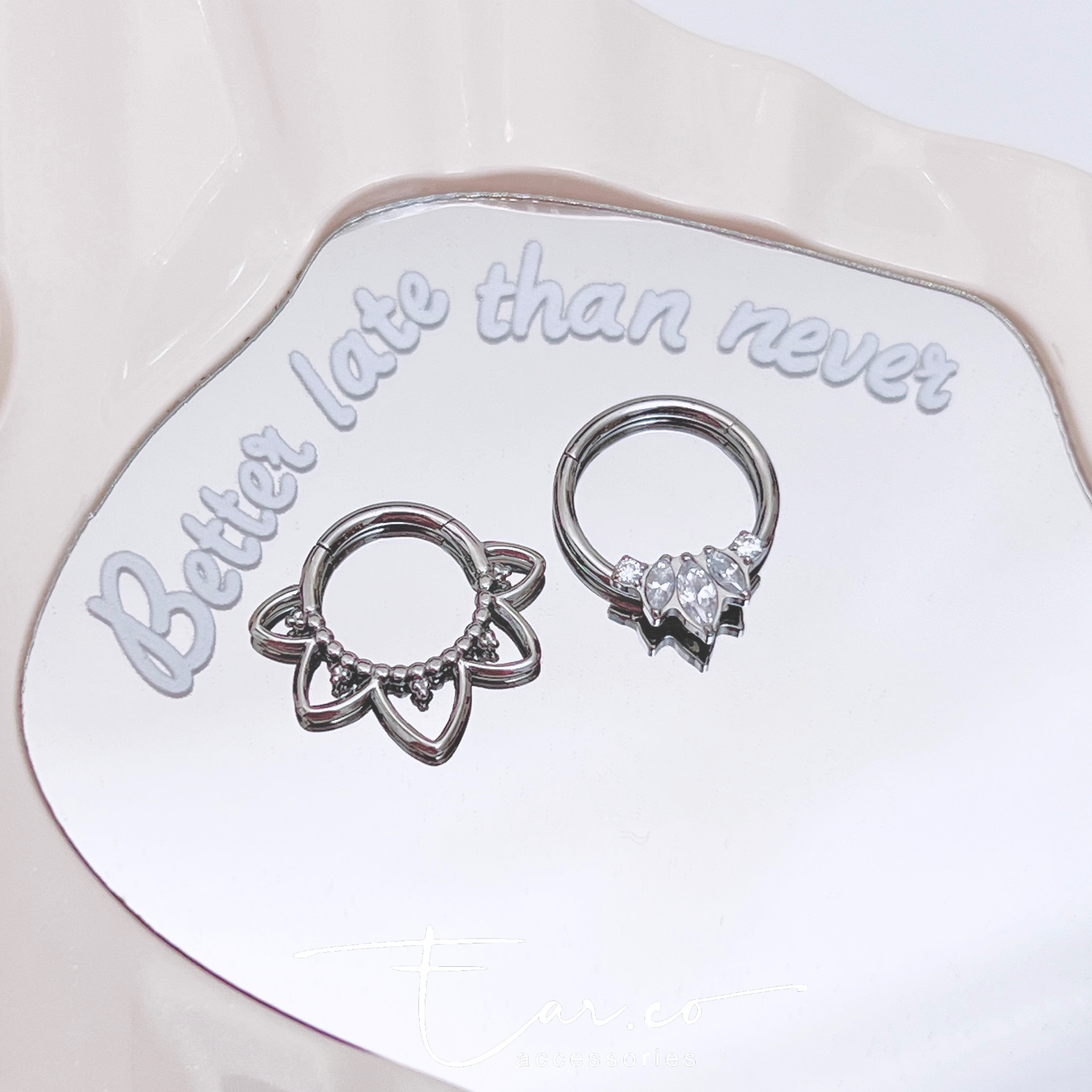 花邊/閃石花耳圈 [G23 Titanium] [單支]