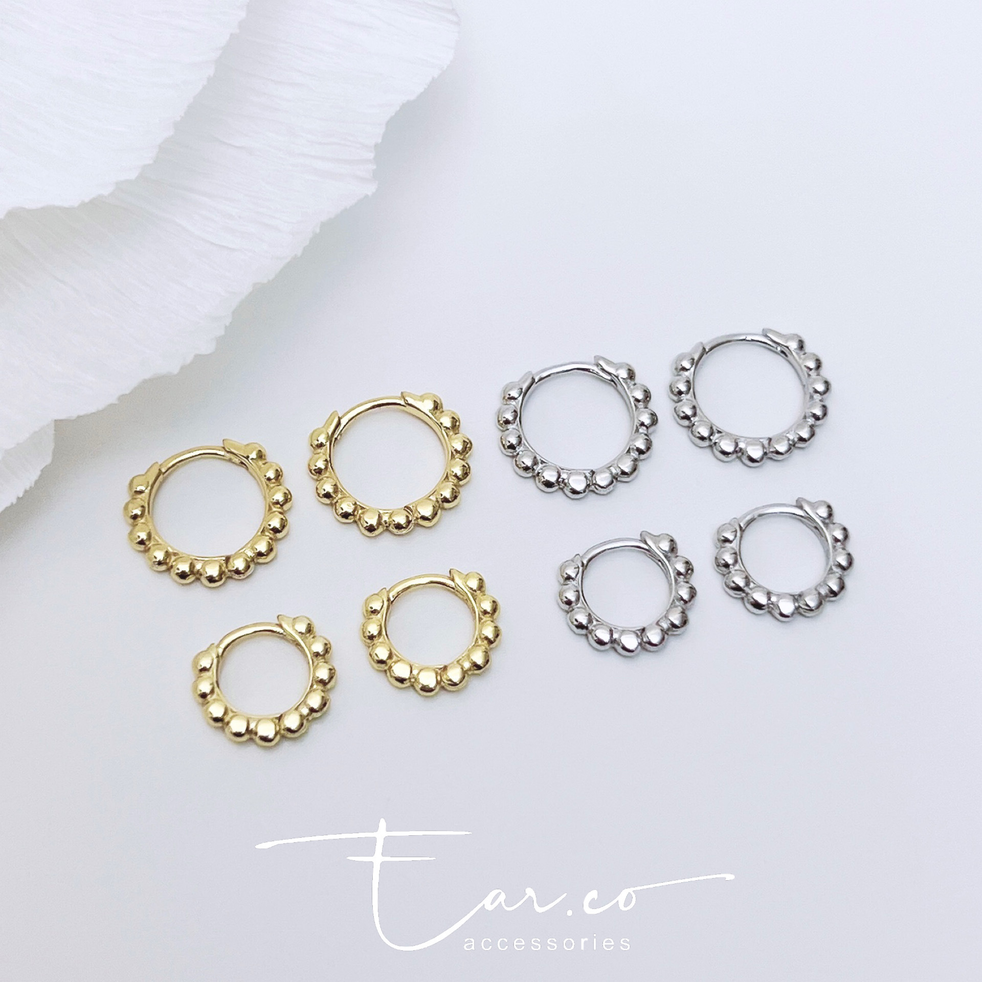 波波甜甜圈純銀小耳圈 [睡覺不用脫! ] #A1015