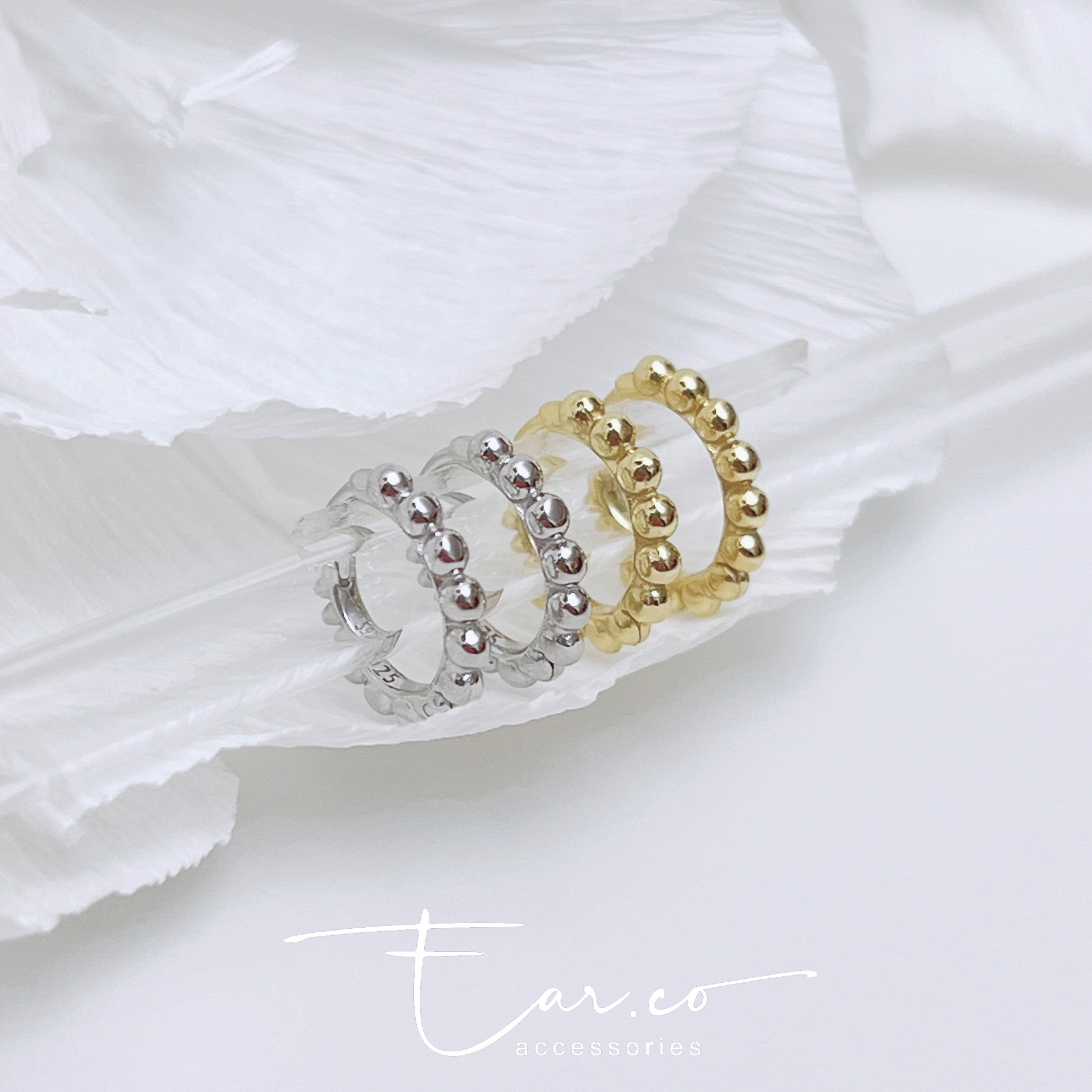 波波甜甜圈純銀小耳圈 [睡覺不用脫! ] #A1015