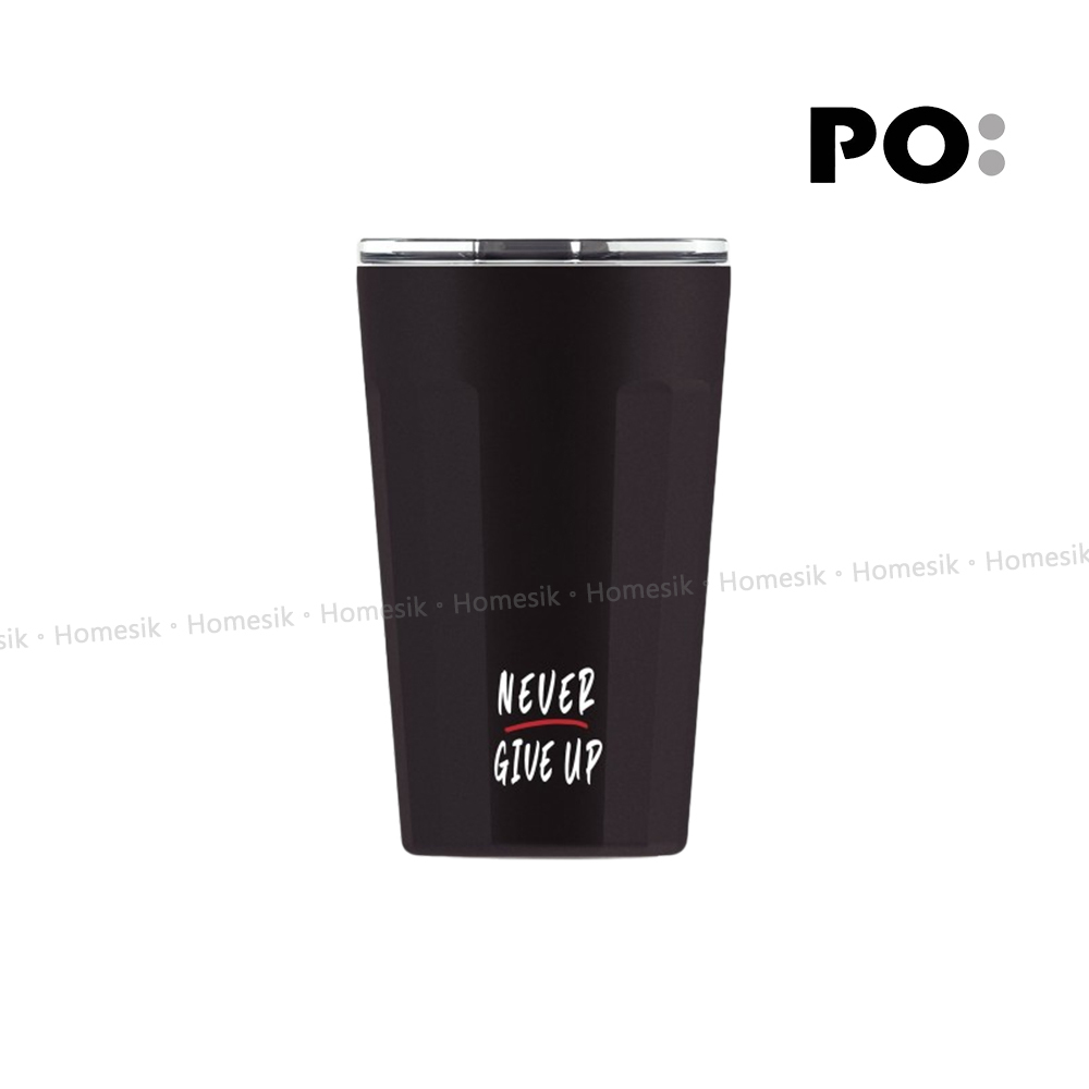 Never Give Up 棱角保溫杯 16oz (黑色) PO: 15125