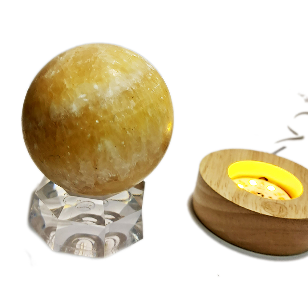 黃玉球5.4公分+led燈座【十方】153035