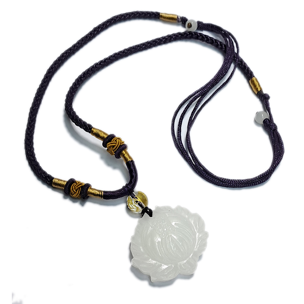 蓮花{白玉}中國結項鍊【十方】153029