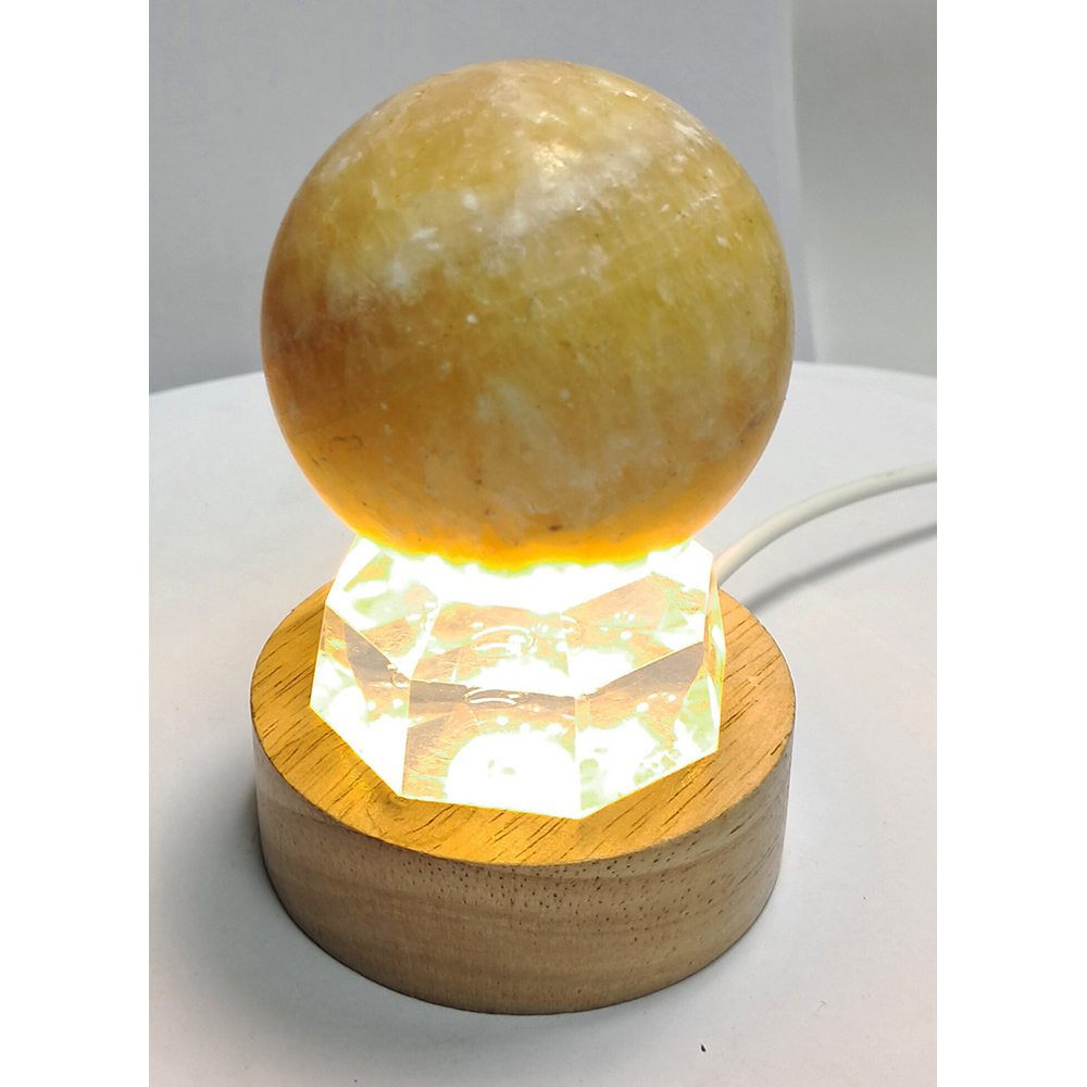 黃玉球5.4公分+led燈座【十方】153035