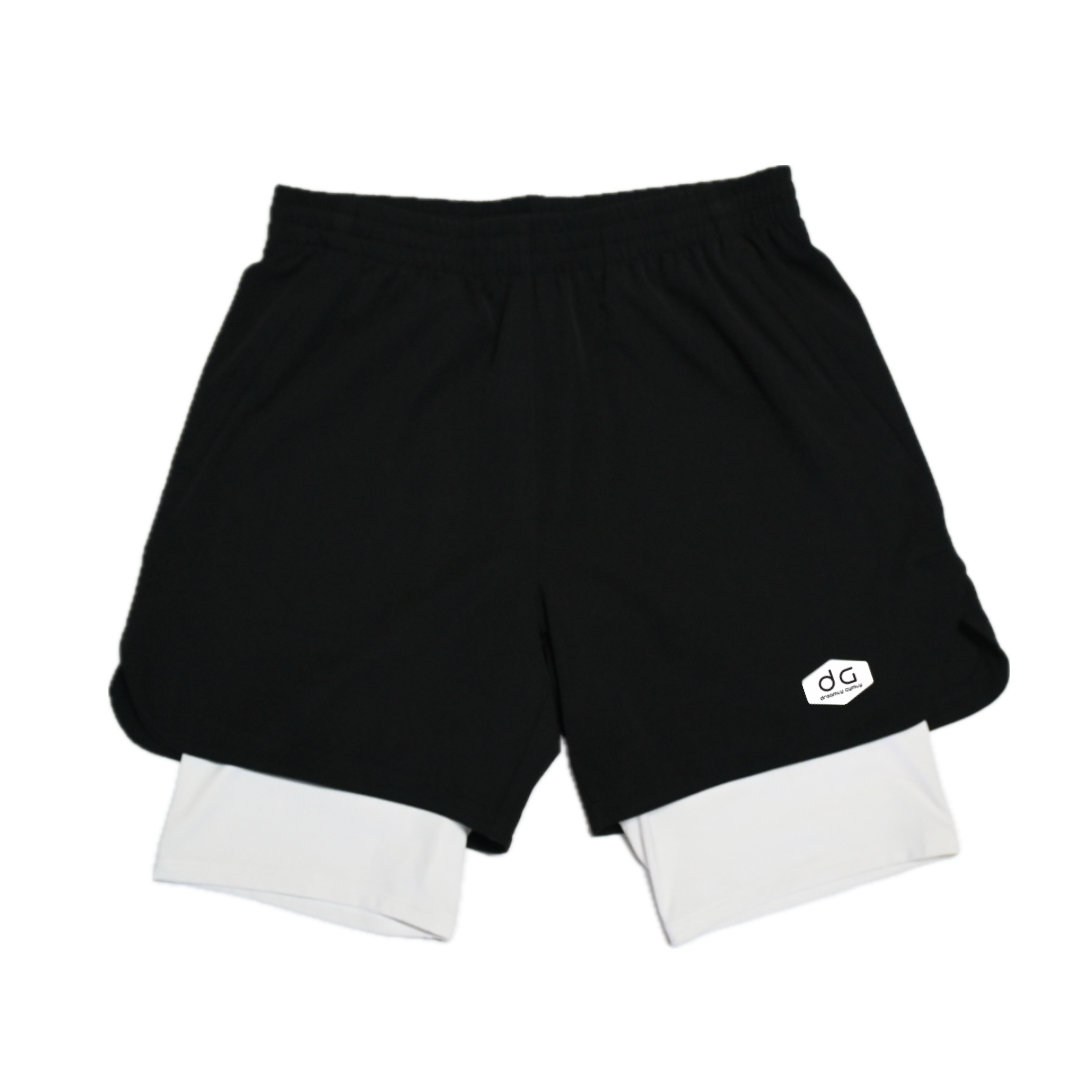 2IN1功能性訓練短褲(白色內膽)