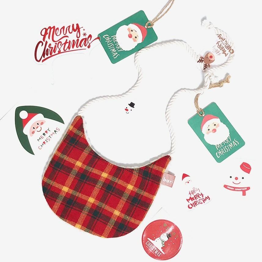 foreverybari new york 聖誕快樂圍兜 (可雙面穿戴)