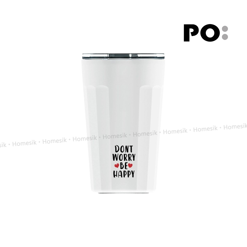 Dont Worry Be Happy 棱角保溫杯 16oz (白色) PO: 15123
