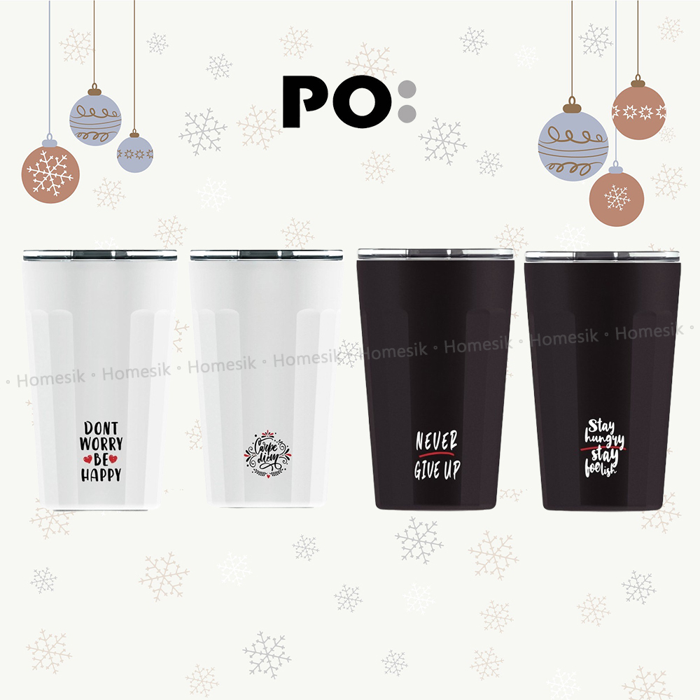 Dont Worry Be Happy 棱角保溫杯 16oz (白色) PO: 15123