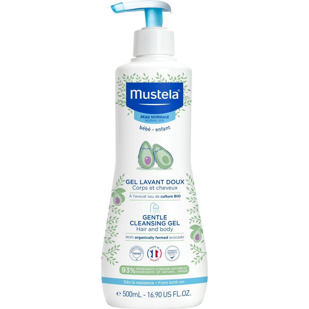 Mustela妙思樂 溫和潤膚洗髮淋浴啫喱 500ML