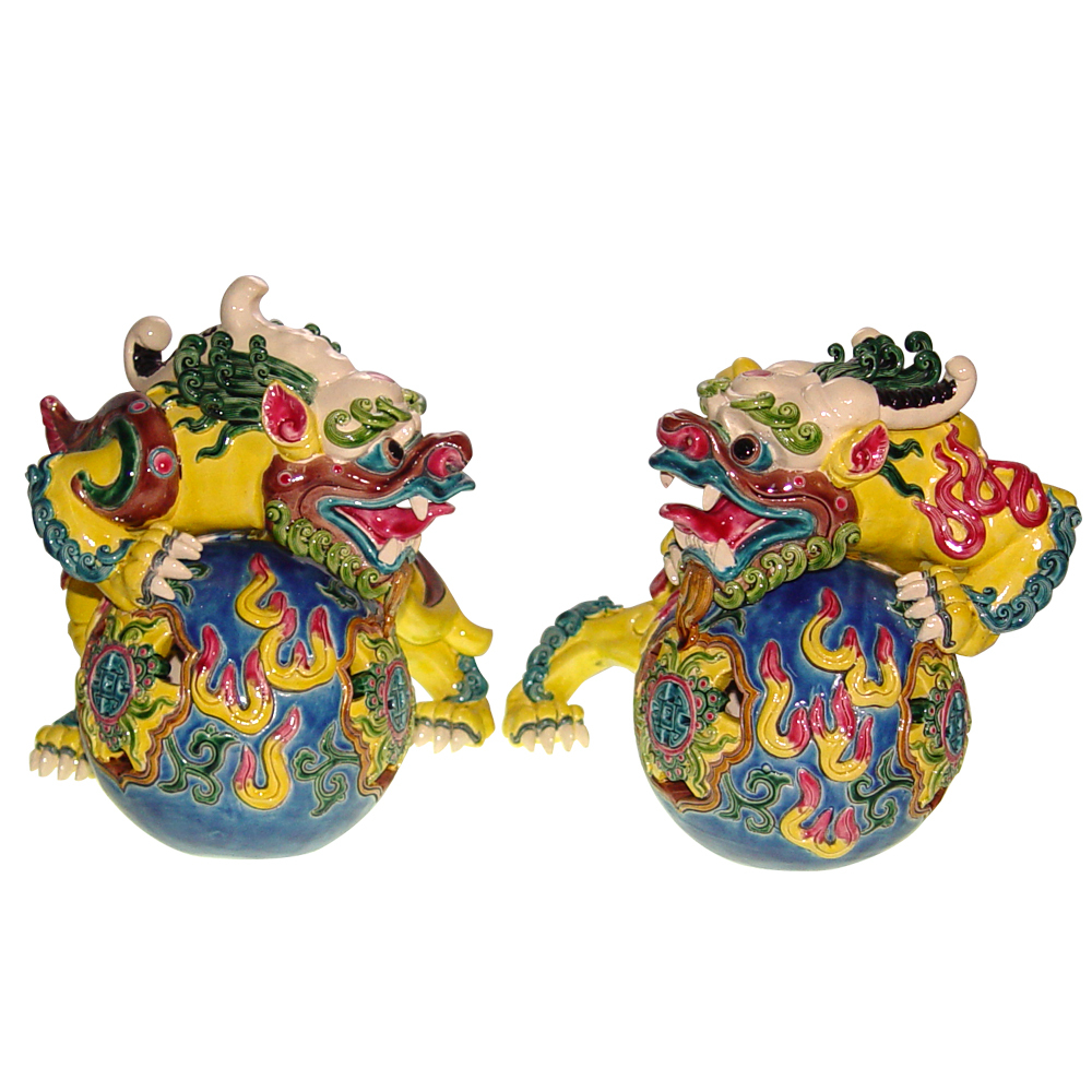 台灣國寶交趾陶｜風水吉祥物 八方招財 八方錢寶貔髹對