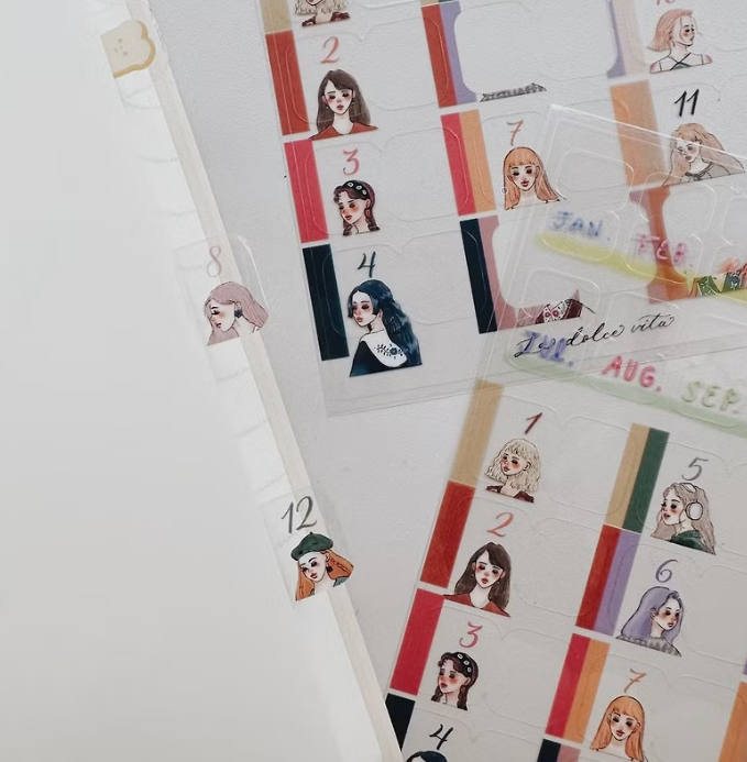 手帳季 新款 優雅女子畫廊 索引貼紙 透明貼紙｜甜蜜生活La dolce vita 臺灣