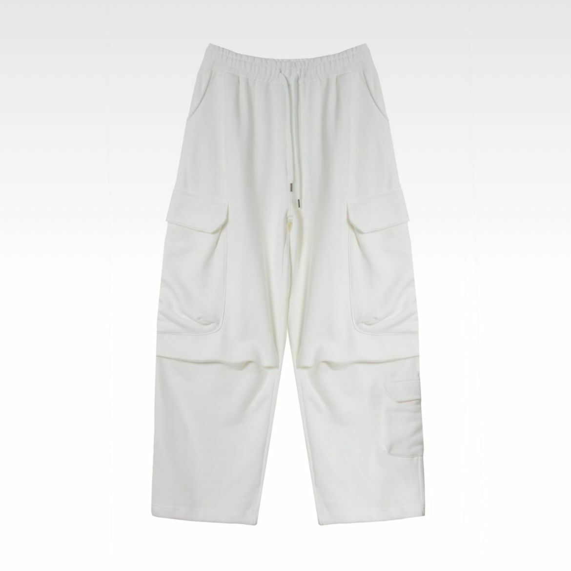 淨色棉質工裝可束腳鬆身褲 P2675